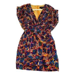 Saloni mini dress - gold banana leaf 595